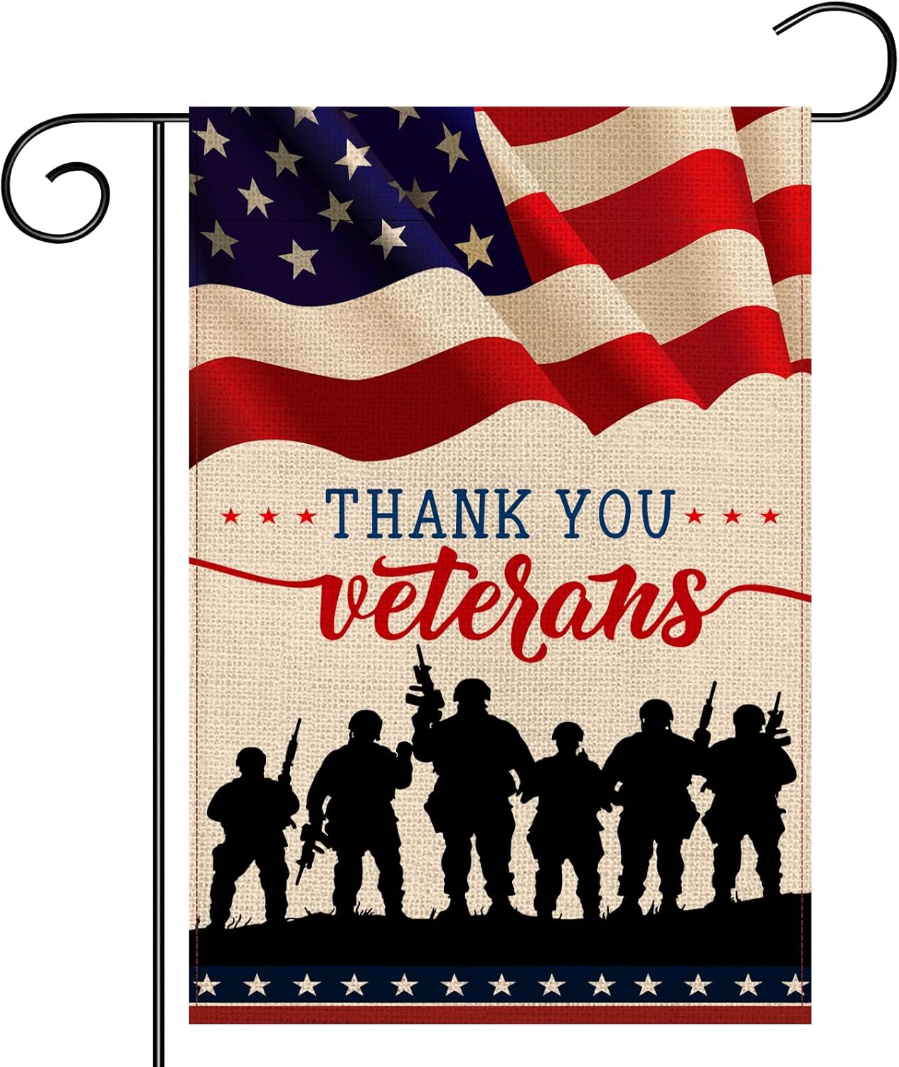 Flags - Veterans Day Garden Flag Vertical Double Sided Burlap 12×18 Inch Memorial Day, Fourth of July, Veterans Day Patriotic Flag Decorations