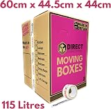 Direct Global Trading 5 Extra Large Tall Cardboard Boxes 115 L 60cm x 44cm view 2