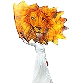 Wucheal 53''x 45'' Lightweight Prophetic Chiffon Flex Worship Flag,Lion Flame Dance Flags,Polygonal fire flags for worship dance SZ# Red White Black