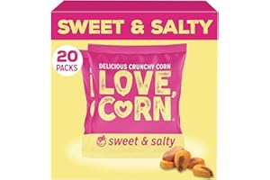 LOVE CORN Sweet & Salty 0.7oz x 20 bags - Delicious Crunchy Corn - Healthy Family Snacks - Gluten Free, Kosher, NON-GMO - Alternative for Chips, Nuts, Crackers & Pretzels - Perfect for Charcuterie Boards