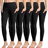 CHRLEISURE Girls' Athletic Leggings with Pockets, 5 Packs Kids Teen Dance Yoga Workout Running Pants for 5-15 Years