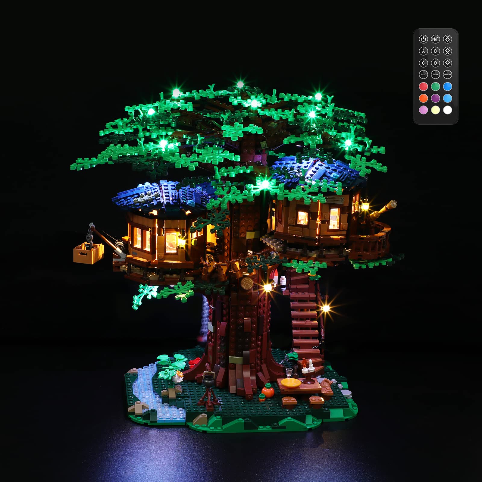 GEAMENT LED Light Kit (Remote Control) Compatible with LEGO Tree House Playset - Lighting Set for Ideas 21318 (Building Set Not Included)