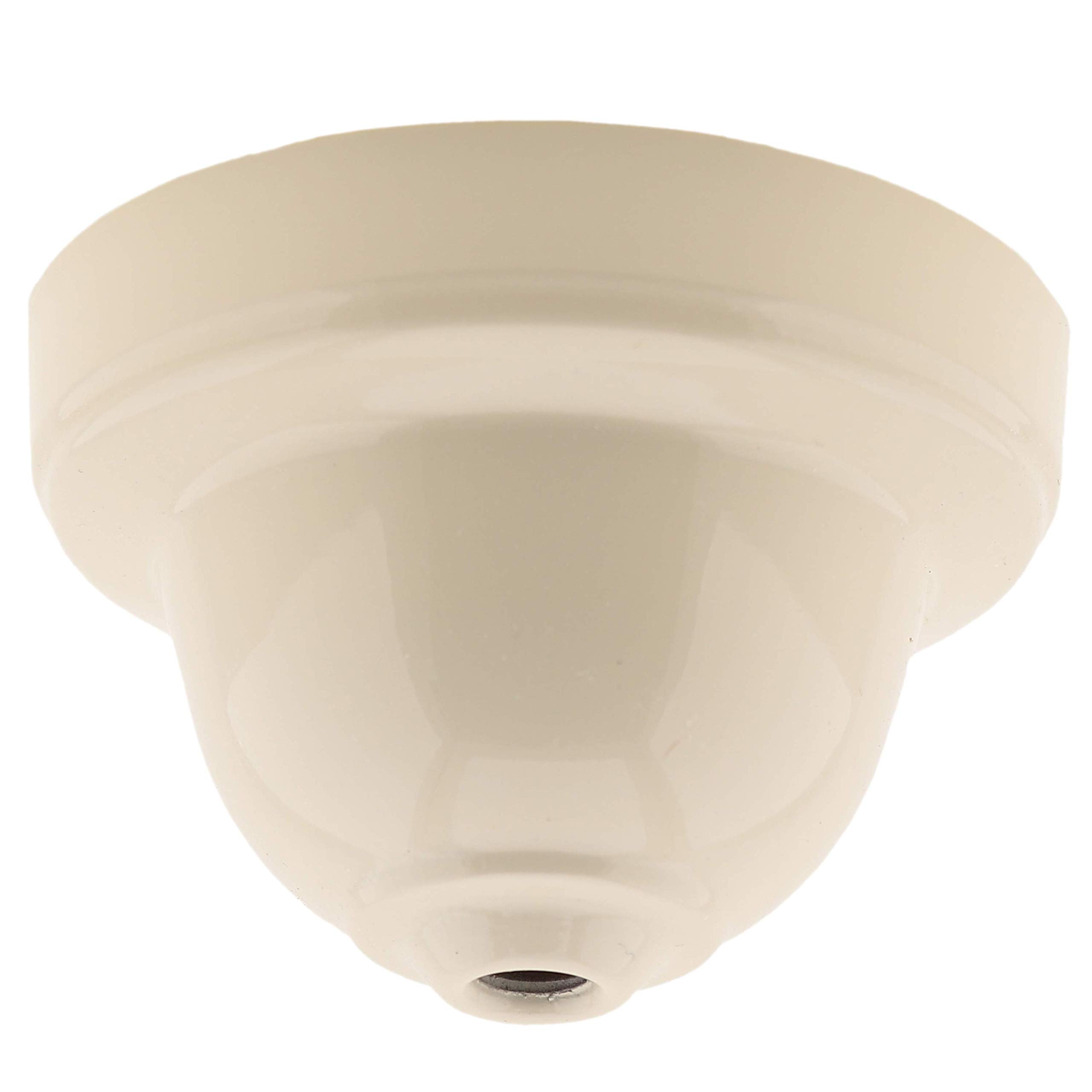 Reproduction Ceiling Rose Cup for use in Retro Ceiling Pendant in Bakelite with Applied Ivory Finish