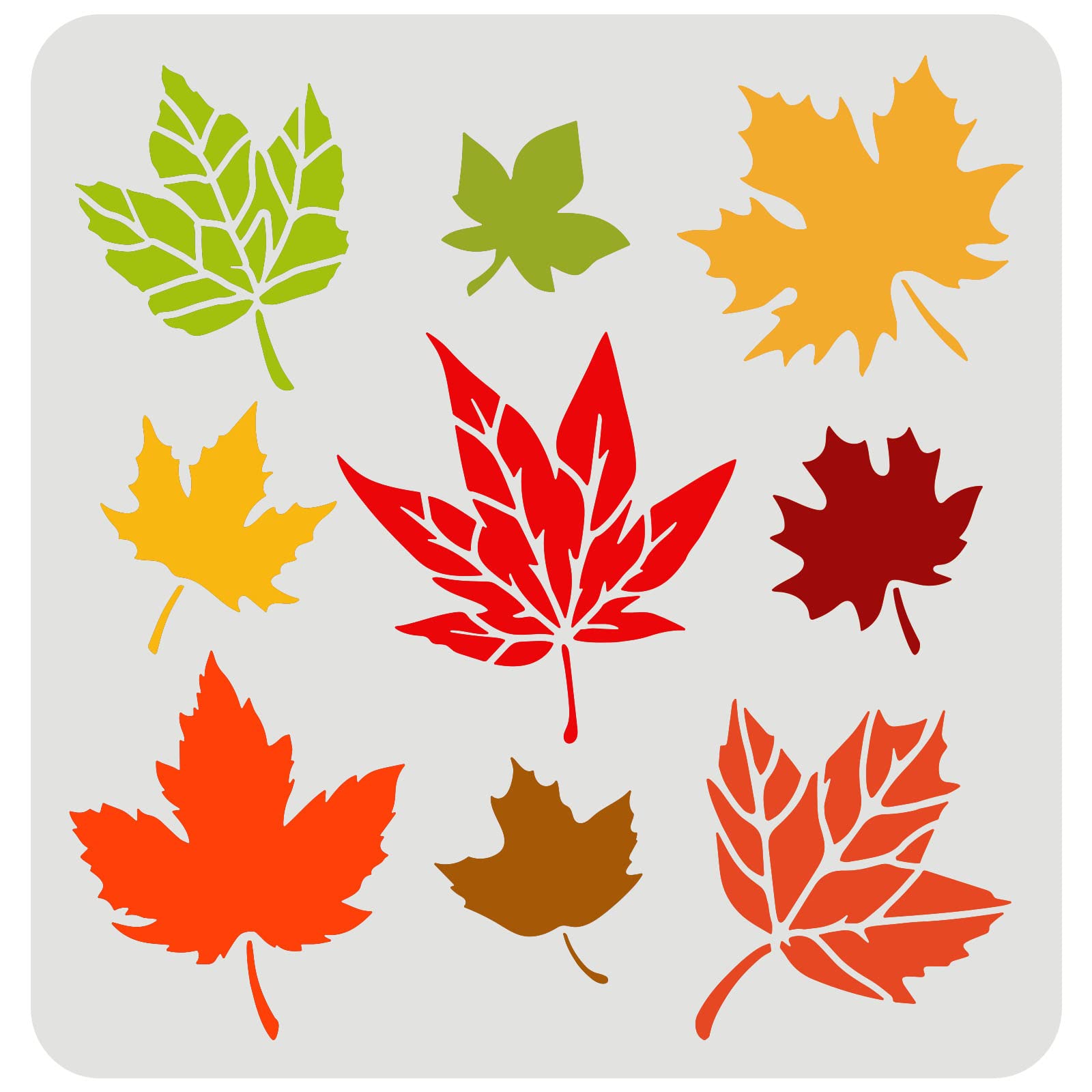 FINGERINSPIRE Maple Leaves Stencils - 30x30cm Autumn Leaves Plastic Leaf Pattern Reusable Fall Leaf Stencils for Painting on Wood, Floor, Wall DIY Farmhouse Home Decor