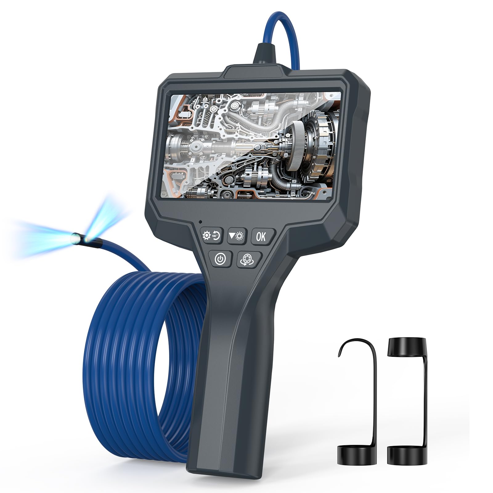 Photo 1 of Endoscope Camera with Light 1920P HD Industrial Borescope with 4.3" IPS Screen, 11.5FT Semi-Rigid Cable, IP67 Waterproof Inspection Snake Camera for Car Engine, Mechanical Tools, Pipeline Inspection