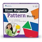 Learning Resources Giant Magnetic Pattern Blocks | Magnetic Puzzle Blocks for Kids, Tangrams for Kids Ages 4-8, Magnet Puzzles Set, Tangram Puzzle Block, Shapes Pattern Puzzles