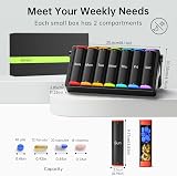 KOVIUU Weekly Pill Box 7 Day 2 Times Daily Large Rotatable Handle view 2