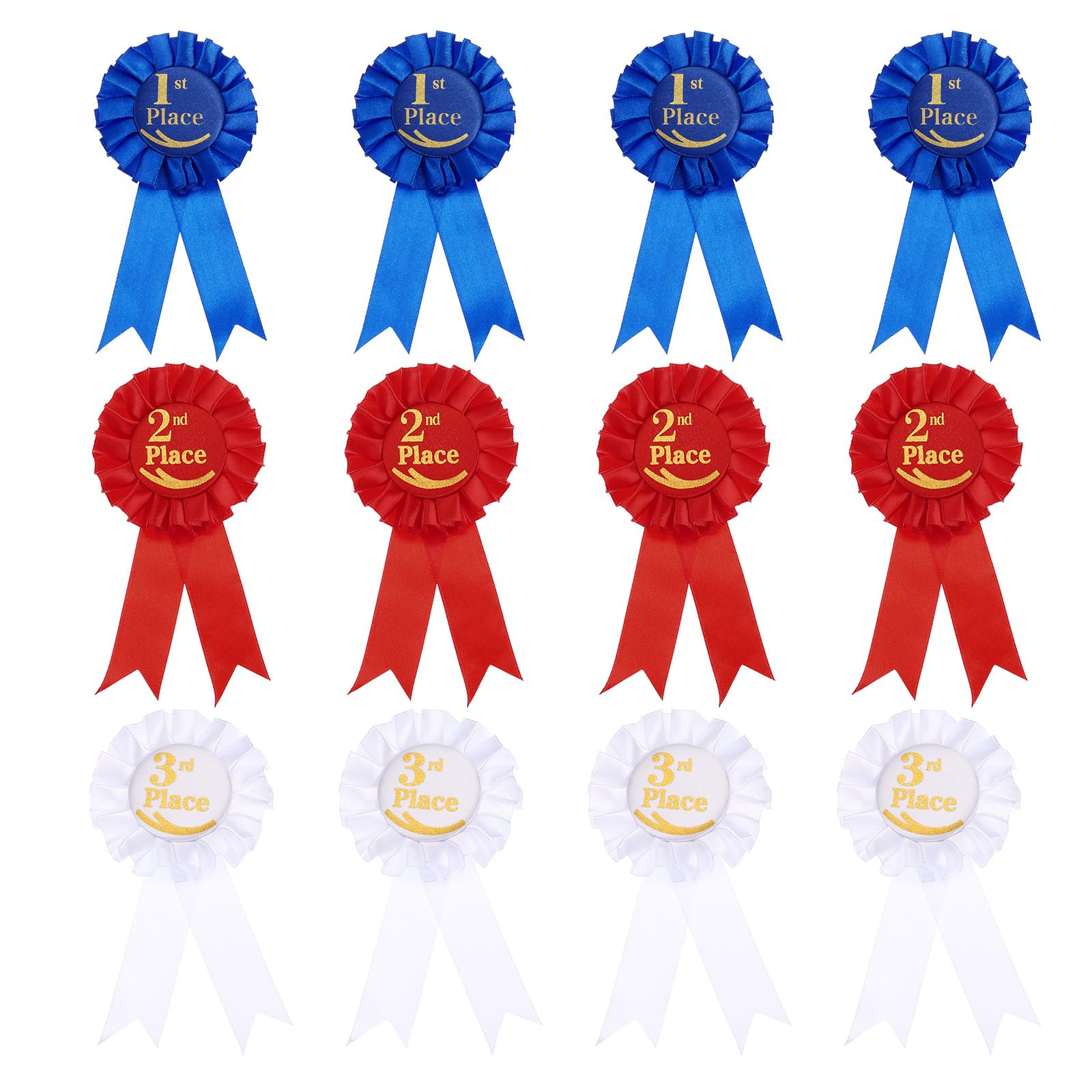 PATIKIL Award Ribbon Set，12Pcs Prize Ribbon 1st, 2nd, 3rd Prize Ribbon First Second Third Prize and Honorable Mention Badge Ribbons Medal Ribbons