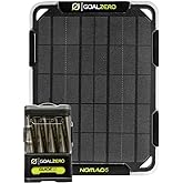 Goal Zero Guide 12 Plus + Nomad 5 Solar Panel Kit, 2500mAh | Charges AA/AAA Rechargeable Batteries, Built-In Flashlight, 5W Monocrystalline Panel with Kickstand