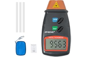 GRDM Portable Digital Laser Tachometer with Wide Measuring Range, 5-Digit Display Non Contact Tachometer for Motor Maintenance or Model Cars