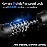 Sportneer Bike Lock 5-Digit Resettable Chain Lock High Security 6mm Mn Steel view 2