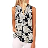 Hount Women's High Neck Tank Tops Summer Sleeveless T Shirts Loose Fit with Pockets