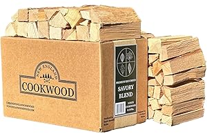 NEW ENGLAND COOKWOOD Savory Blend 5 Inch Universal Cooking Firewood - 8lbs. ~575cuin Premium Kiln Dried Cooking Wood for Grills, Smokers and Ooni, Solo, Bertello Pizza Ovens (Savory Hardwood Blend)