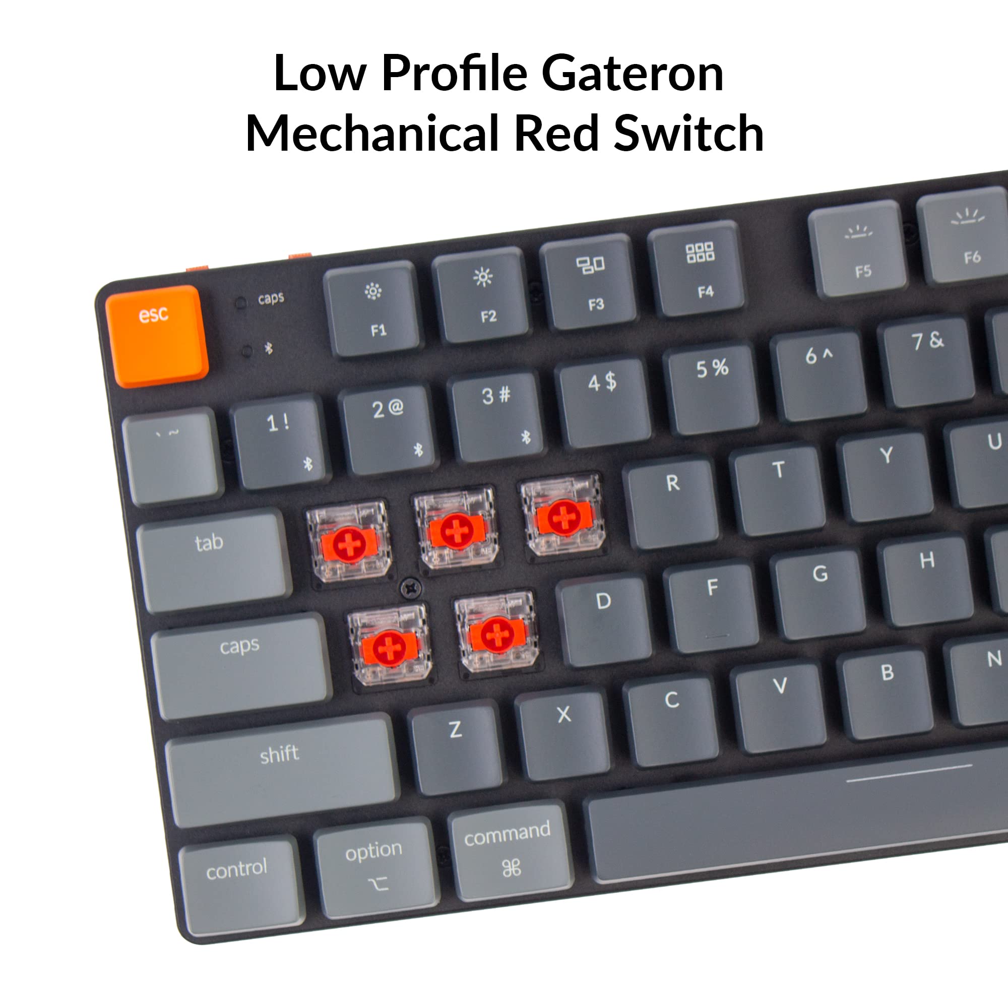 Keychron K1 SE, 87 Keys Ultra-Slim Wireless Bluetooth/USB Wired Mechanical Keyboard with RGB LED Backlit, Low-Profile Gateron Mechanical Red Switch Compatible with Mac Windows