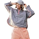 HangNiFang Women's Oversized Quilted Pullover Puffer Jacket with Hood Winter Coat with Pockets(1238-Grey-L)