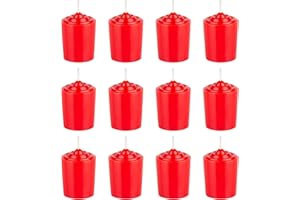 Mega Candles 12 pcs Unscented Red Votive Candles, Hand Poured Wax Candle 15 Hours 1.5 Inch x 2.25 Inch, Home Décor, Wedding R