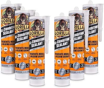 Gorilla All Conditions Sealant Silicone Clear 295ml Pack of 6