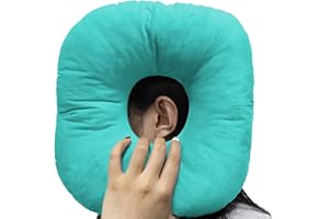 Yuanchupin Piercing Pillow for Side Sleepers, Donut Shaped Side Pillow with Hole for Ear, Ear Pillows for CNH and Ear Piercing Ear Pain, Ear Cushions for Sleeping Guard (Green)