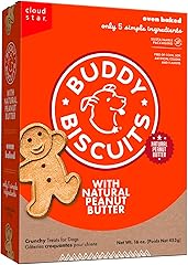 Buddy Biscuits 16 oz. Box of Grain-Free Crunchy Dog Treats Made with Natural Peanut Butter