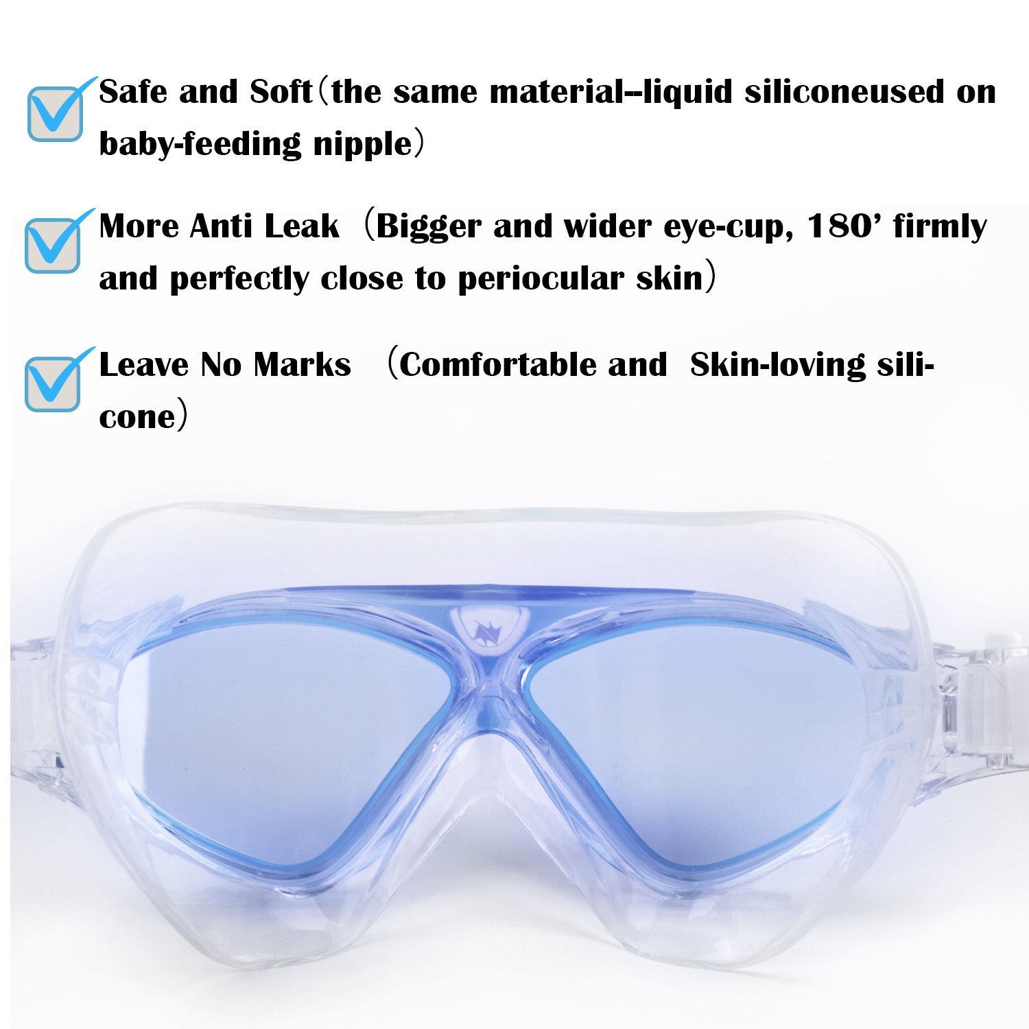 Winline Schwimmbrille Erwachsene Kinder Anti Fog Ohne Leakage deutlich Anblick UV Schutz, Professional Schwimmbrille für Herren Damen Jungen Mädchen 2