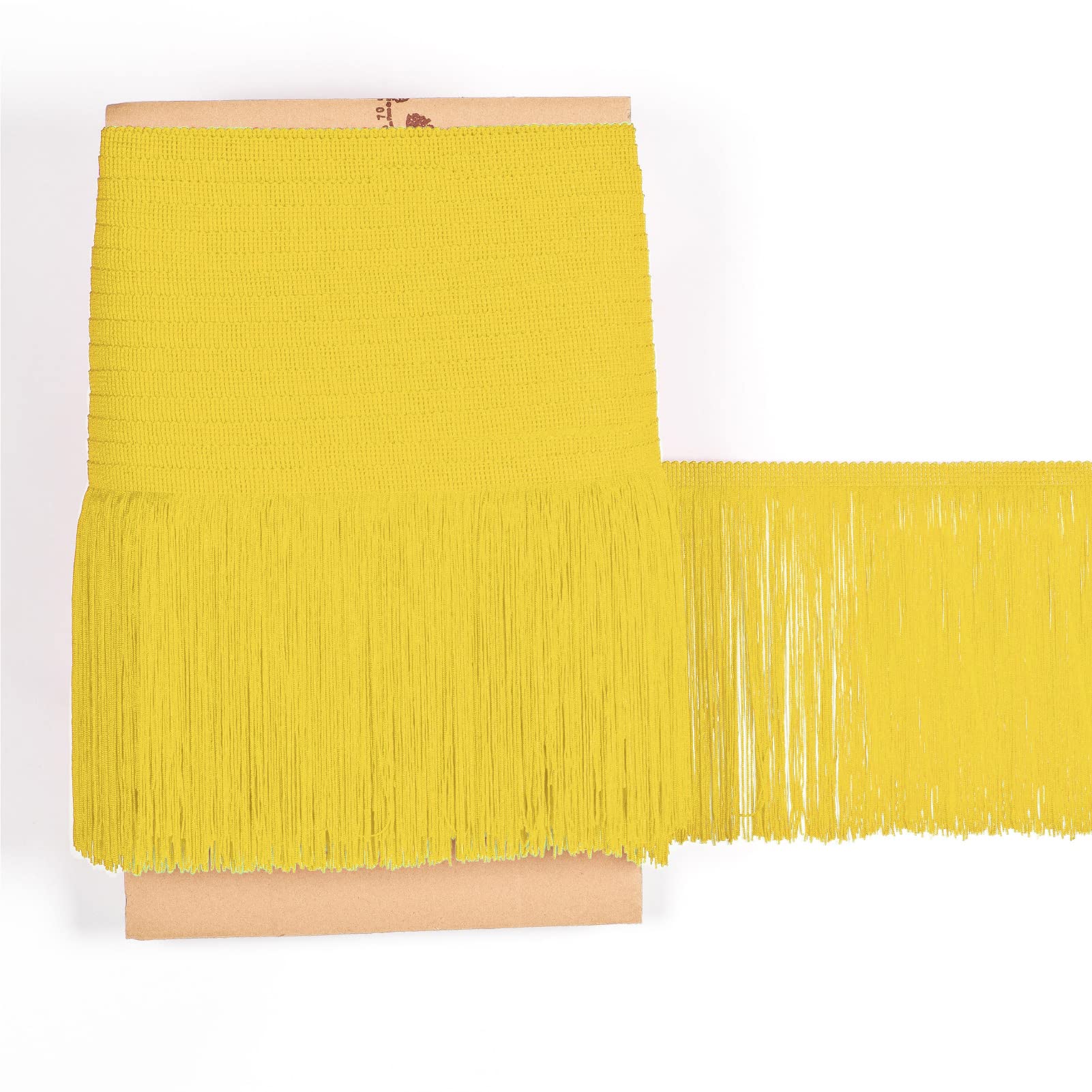 TEXTEX = Cuquillo Fringe for Sewing Flamenco and Sevillana. Composition Rayon 100%. Length of 20 cm. 5m Pieces. (Yellow)