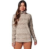 Columbia Women's Glacial IV Print Half Zip, Safari Stippled Stripe, Small