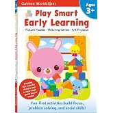 Play Smart Early Learning Age 3+: Preschool Activity Workbook with Stickers for Toddlers Ages 3, 4, 5: Learn Essential First Skills: Tracing, Coloring, Shapes (Full Color Pages)