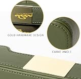 SANZIE Luxury Leather Tray with Metal Decor Green 8.4 x 5.7 x 2 in view 5