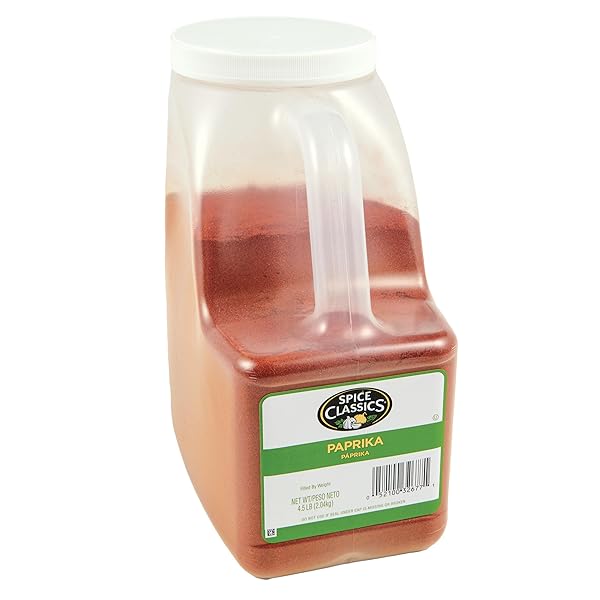 SPICE CLASSICS PAPRIKA, 4.5 LB – ONE 4.5 POUND CONTAINER OF BULK PAPRIKA POWDER, PERFECT FOR GARNISHING AND FLAVORING EGGS, SOUPS, STEWS, SAUCES, MEATS AND MORE