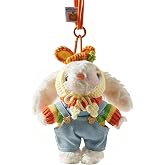 Mokwnzib Lop-Eared Bunny Plush Charm Keychain - Soft Stuffed Rabbit Accessory, Suitable Gift for Family, Friends &amp; Couples