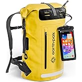 Earth Pak Waterproof Backpack - Heavy Duty Hiking Backpack - Roll-Top Closure Bag - Cushioned Dry Bag Waterproof Phone Case