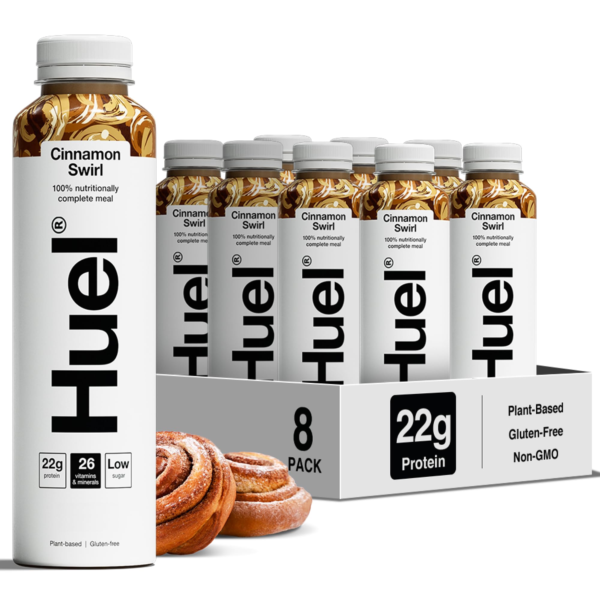 Huel Ready-to-drink Meal, Cinnamon Swirl Protein Drink, 8 x 500ml Bottles, Protein Shakes, Pre-Portioned Meal, 20g of Protein per Bottle, Rich in Essential Vitamins, Minerals, Meal Replacement Shake