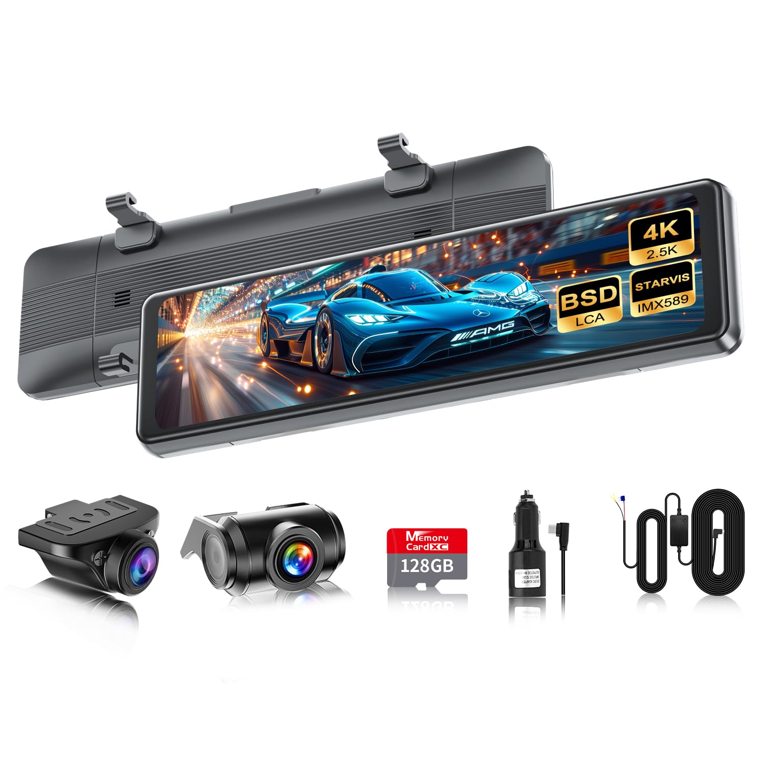 【2025再革新分離式・バックカメラ左右上下反転可・4K・BSD運転補助・LCA後方車両検出】VANBARドライブレコーダー ミラー型 分離 IMX415センサー 800万画素 音声制御 WDR機能搭載 駐車監視 GPS搭載 電波干渉対策 暗視機能 録画再生可能 リアカメラ 防水 目眩防止ガラス デジタルインナーミラー タッチパネル ドラレコ 温度対策 日本語取説付商品画像