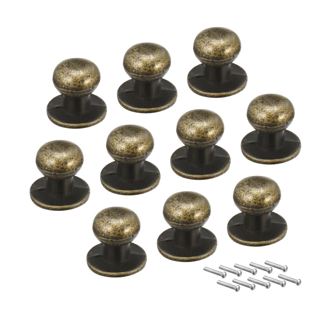 Sourcingmap 12mmx11mm Door Vintage Style Single Hole Zinc Alloy Round Knob Pull Handle 10pcs