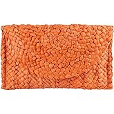LUI SUI Women Straw Clutch Purse Handbag Straw Shoulder Bag Summer Beach Bag Woven Bag Envelope Purse Wallet