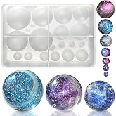 RESINWORLD 20-Cavity Sphere Molds for Resin, Round Ball Resin Mold, Silicone Orbs Mold for Jewellery Making