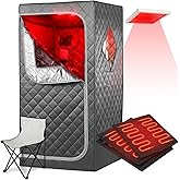 iDOTODO Full Size Portable Personal Infrared Sauna for Home, Personal Home Spa Tent with Remote Control, Heating Foot Pad, Foldable Reinforced Chair （Grey, L33.8 x W 33.8" x H 66.5"