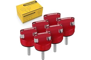 TENGBASE Quick Release Thumb Screw for Jeep Wrangler JK 2007-20018, JL 2018-2022 & Gladiator JT - Billet Aluminum Hard Top Fastener with Integrated D Ring (Red)