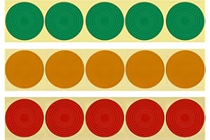 MEASUREMAN Pressure Gauge Label Stickers 15 PCS, Red Green Yellow, Adhesive Reflective Safety Decals, Industrial Pressure Gau