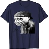 TUPAC SHAKUR Repeat T-Shirt, Unisex-Adults, Blue, Small, Short Sleeve, Cotton Blend, Machine Wash