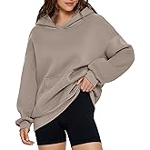 Glamaker Women's Oversized Essentials Hoodies Fleece Sweatshirts Fall Long Sleeve Sweater Pullover Hoodie With Pocket