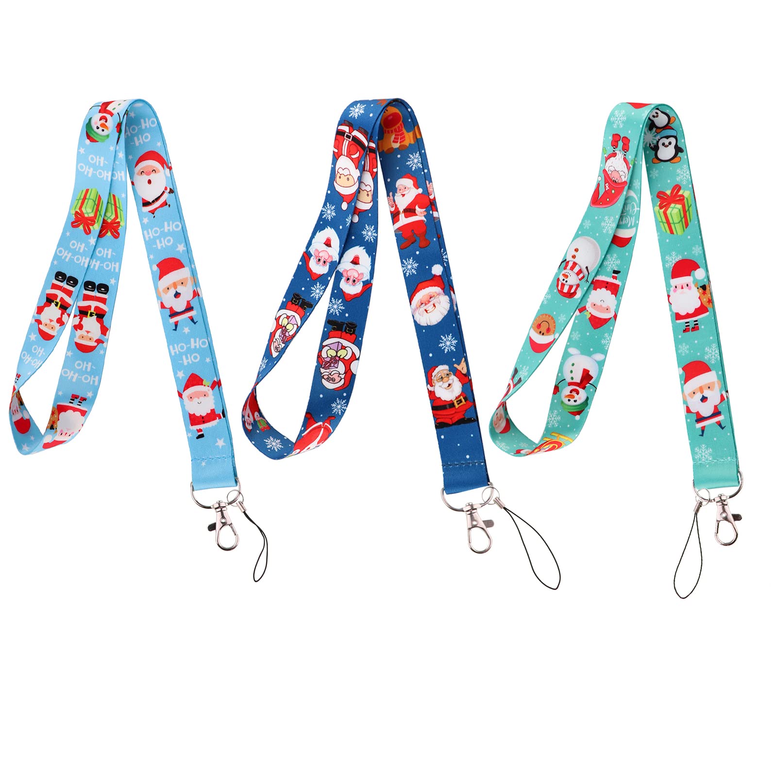 beemorita 3pcs Christmas Cute Keychain Key Lanyards for Kids Women Men for ID Badges Santa Aesthetic Neck Lanyards Strap for Keys Cruise Lanyard for Ship Cards โ image 1