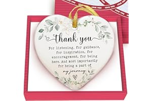 GOSSBY Heart-Shaped Thank You Ornament - Thank You Gift for Women - Christmas, Appreciation Gift for Teacher, Coworker, Employee, Boss, Friend - Christmas Tree Ornament Decor Idea 2025