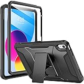 Soke Case for iPad (A16) 11th Generation 11-inch 2025, iPad 10th Generation 10.9-inch 2022, with Built-in Screen Protector and Kickstand, Rugged Full Body Protective Cover - Black