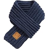 Kids Winter Knitted Warm Scarf Boys Girls Toddlers Solid Color Soft Scarfs Neck Warmer