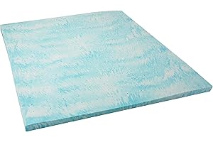 LINENSPA 3 Inch Gel Swirl Memory Foam Mattress Topper – Cooling Gel Infused – Pressure Relieving – CertiPUR Certified - King. Color: Blue
