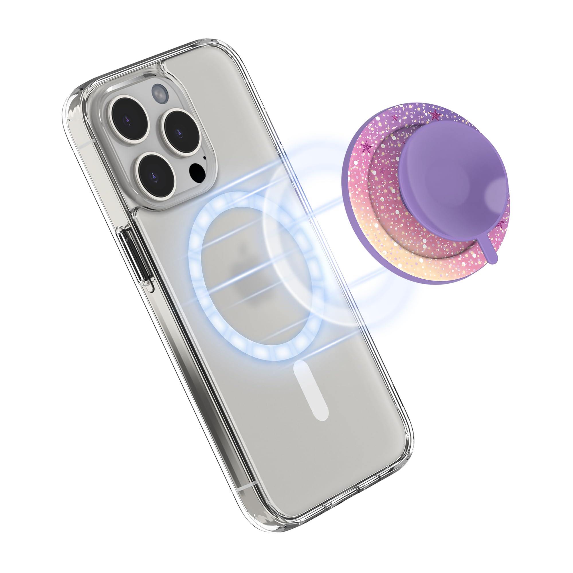 PROfezzion Stylish Suction Cup Magnetic Phone Mount for MagSafe Case, Silicone Octo Cup Buddy Sticky Grip for iPhone & Android, Removable Hands-Free Holder for Selfie, Video, Mirror, Bath, Gym & More