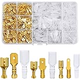 FIXITOK 480pcs Quick Splice 2.8/4.8/6.3mm Male and Female Wire Spade Connector Wire Crimp Terminal Block with Insulating Slee