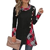 Miusey Women's Cowl Neck Pullover Sweaters Lightweight Long Sleeve Tunic Sweatshirts Asymmetric Hem Knit Sweater