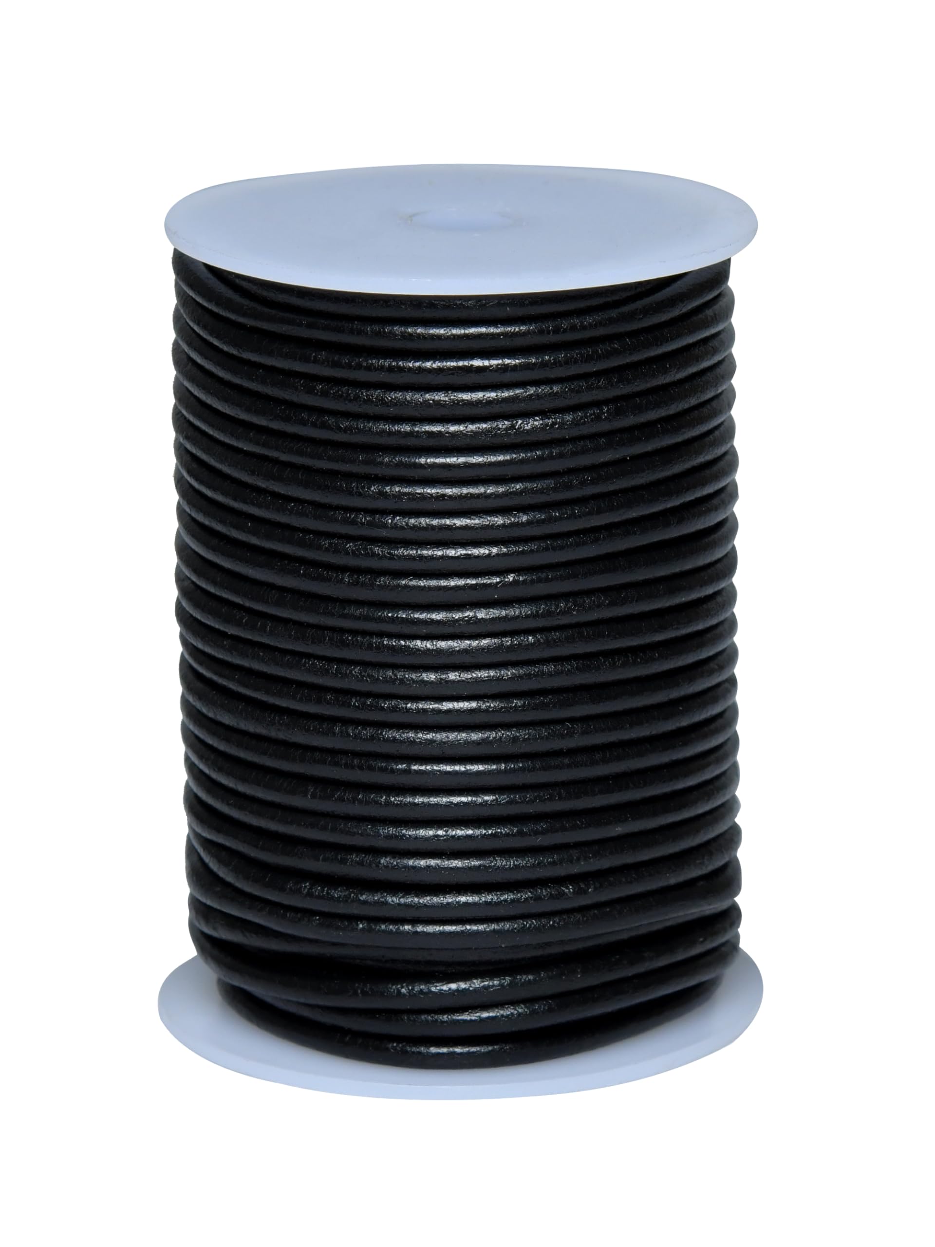 Cords Essentials Round Leather String Cord 4mm Black 10 Meters